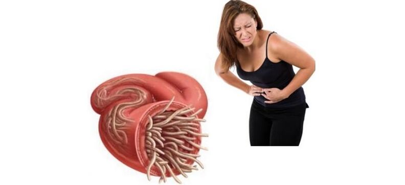 dolor abdominal debido a parásitos en los intestinos